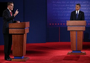 Obama And Romney Square Off In First Presidential Debate In Denver Obama And Romney Square Off In First Presidential Debate In Denver